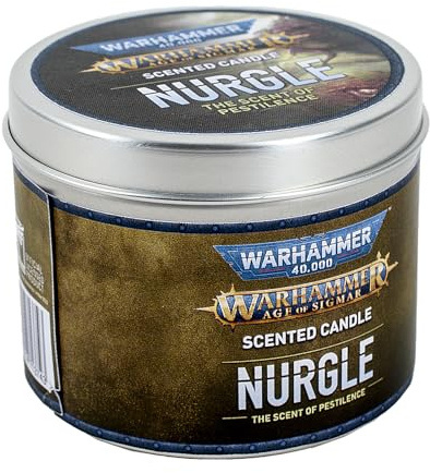 Warhammer 40.000 Duftkerze - Nurgle Chaosgott-Motiv - Warhammer 40K Age of Sigmar Fanartikel - Geschenke für Herren Damen Erwachsene Fans