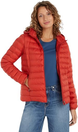 Tommy Hilfiger Femme Veste Padded Global Stripe Jacket Mi-Saison, Rouge (Terra Red), XXS