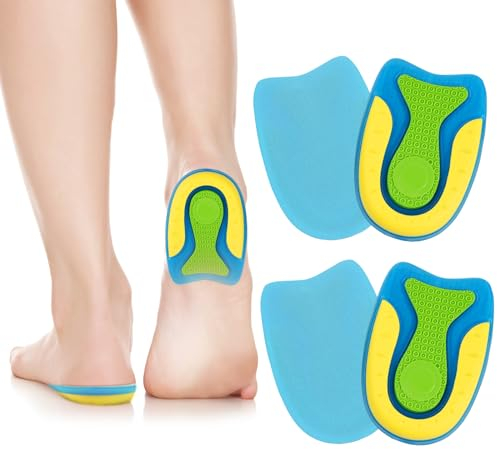 ACWOO Gel Heel Cushion Cups, Orthotic Heel Cushion Pads, Heel Support Pads for Plantar Fasciitis, Achilles Tendonitis, Heel Spur Pain and Foot Care, Heel Cushion Pads for Women Men (S, 2 Pairs)