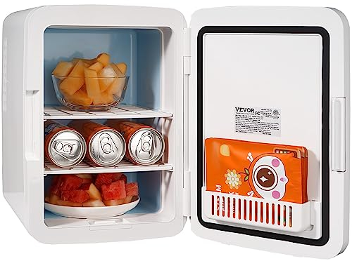 VEVOR Mini Frigorifero Portatile Bianco Capienza 10L Funzione Raffreddamento/Riscaldamento Intervallo Temperatura -9℃~65℃, Mini Frigo Portatile per Trucco Bellezza Prodotto Cosmetico Rumore 38dB