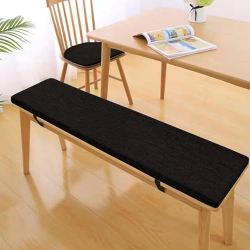 3CM Dicke Sitzauflage Sitzkissen Bank, Bankauflage Bankkissen, Waschbare Stuhlkissen Bankpolster, Gartenbank Auflage Outdoor, Sitzkissen Groß für Stuhl Boden Bürostuhl,Schwarz, 200x40x3cm