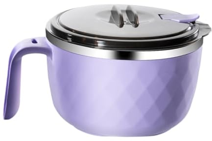 OUNONA Stainless Steel Instant Noodle Cup Pp Pupils Purple Noodle Soup Food