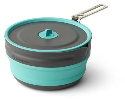 SEA TO SUMMIT - Frontier Pouring Pot 2,2L - Ultraleichter, zusammenfaltbarer Campingtopf - 1 bis 3 Personen - Antihaft-Topf + Deckel - Kompakt - Ohne BPA & PFA - aus Silikon & Alu - 297 g