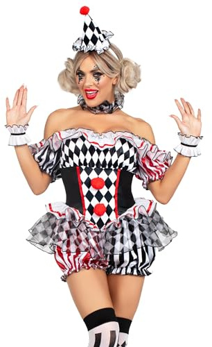 Leg Avenue Damen 4-teiliges Darling Harlekin Halloween-Kostüm