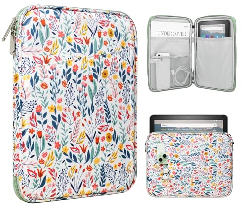 TiMOVO 8-9 Inch Tablet Sleeve Case for All-New iPad Mini 7 (A17 Pro, 2024)/6 (8.3-Inch, 2021), iPad Mini 5/4/3/2/1, Portable Protective Pouch Bag for i Pad Mini, Flowers