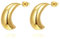 Ohrringe Gold Creolen Gold, Klobige Ohrringe Gold Hypoallergene Edelstahl Ohrringe Damen Offene Ohrstecker Gold Statement Schmuck Damen, Geschenke Für Frauen (Banana)