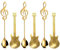 6 Stück Kaffeelöffel, Goldener Edelstahllöffel, Musik Geschenk Teelöffel, Musik Haushaltsstahllöffel, Espressolöffel, Espresso Löffel Klein Geeignet Für Kaffee, Zucker, EIS, Suppe, Gitarrenlöffels