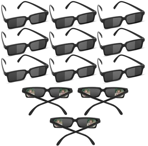 XIHIRCD 12 Paires de Lunettes d'Espion Enfant, Lunettes de Soleil avec Rétroviseur Véritables Lunettes de Détective avec Miroirs à Lentille Intérieure Gadgets d'Espionnage pour Garçons et Filles