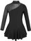 Rswnyirn Glitzer Mädchen Tanzkleid Latein Eiskunstlauf Kleid Patchwork Ballettanzug Mit Wickelrock Ballett Wettbewerb Outfit Schwarz 146-152