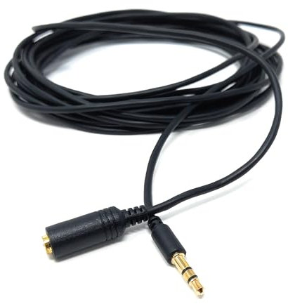 DRUT Aux-Audio-Verlängerungskabel, 3,5 mm, Stecker auf Buchse, für Kopfhörer, Smartphones, Musikinstrumente, PCs, Schwarz, 5 m