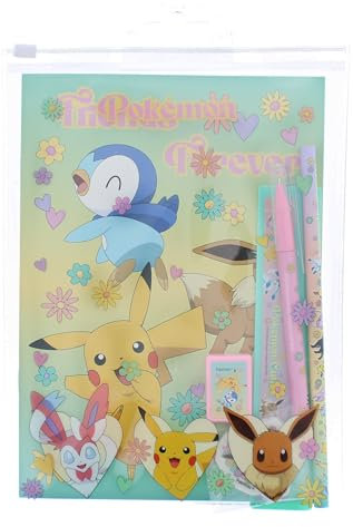 Blueprint Collections Pokemon Super Schreibwaren Set | Schule Schreibwaren Set | Pikachu Schreibwaren Set | Eevee Pokemon Spielzeug | Pokémon Jungen Schreibwaren Set, blau, Klassische Schule