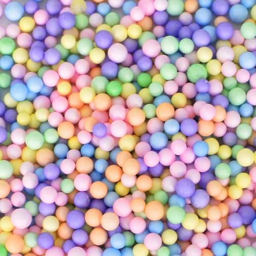 100g Mini Styroporkugeln, Bunte Schaumperlen, Bastelschaum Ball, Styroporschaum Kugeln Kugeln Füllstoff Perlen Dekor, für den Schleim DIY Geschenkverpackungen, Mini Styroporkugeln