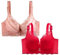 Damen-BH, Baumwolle, Spitze, Basis, modisch, ohne Bügel, verstellbar, bequem, gepolstert, Minimizer, Push-Up, BH, Bustier, Sport (,), Hot Pink, X-Large
