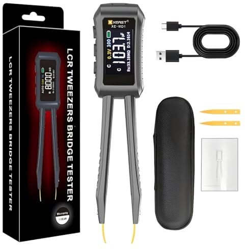 Digitale LCR Pinzette Meter 10KHz Messgeräte – Multimeter für Widerstand, Kondensator, Induktivität, ESR, Spannung, Frequenz und Diode mit automatischer Bauteil-Erkennung – SMD-Tester
