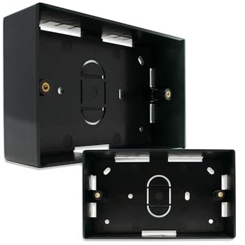 Durable Black 2-Gang Back Box – Universal Pattress Box for Electrical Fittings, Flush Mount & Surface Installations