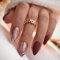 Kabwea Press On Nails, 24 Pieces Artificial Nails To Stick On In 12 Sizes, Brown-Red Artificial Nails, Easy To Use And Resistant To Breakage