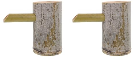 Milisten 2Pcs Bamboo Fountain Spout Water Feature for Outdoor Garden Patio Indoor Aquarium Decor Waterfall Fountain Spout