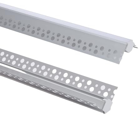 LEDKIA Aluminiumprofil Gipseinbau Ecke Arista für LED Streifen bis 9 mm Alu