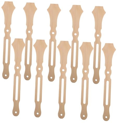 ABOOFAN Diy Fan Craft Supplies 10pcs Bamboo Fan Sticks Wood Handles for Handmade Chinese Round