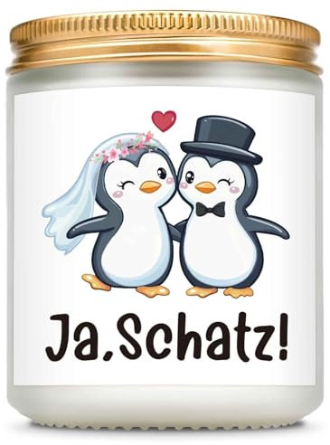 Giftasy Hochzeitsgeschenke für Brautpaar - Duftkerze mit Spruch, Hochzeitsgeschenke, Hochzeit, Jahrestag Geschenk für ihn, Partner Geschenke für ihn, Geschenk für Freund/Freundin
