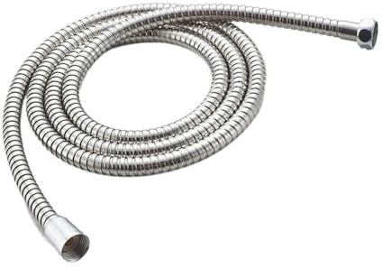 Janmobrian Duschschlauch,Brauseschlauch Edelstahl 1,2 m 1,5 m 2 m Brauseschlauch Weiche Showerpipe Badezimmer Wasserrohr Silber gemeinsame Heizung Schläuche(120cm)