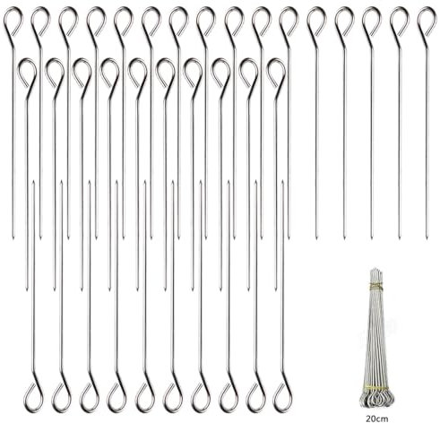Eupneicu Brochetas De Acero Inoxidable [36 Unidades], Brochetas de Barbacoa de Acero Inoxidable, Brochetas De Carne [20 cm], Pinchos De Camping Al Aire Libre