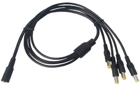 Trufolxiaz Enchufe Alimentación DC5.5x2.5 Mm Cable Alimentación 1 2/3/4/5/8/10 Adaptador Divisor Enchufe Masculino para Tira LED Cámara Seguridad