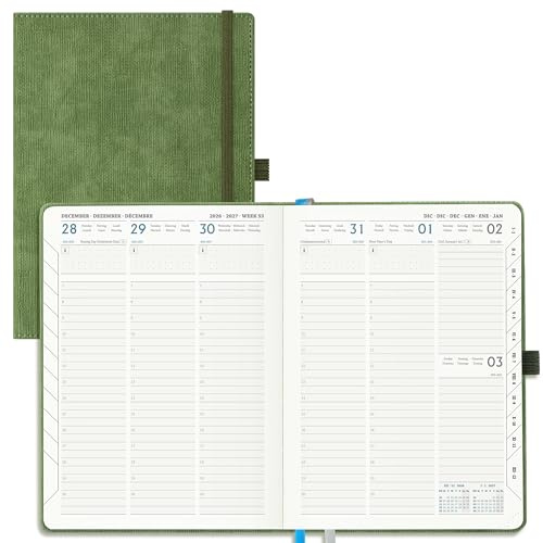 IN-LUXPRO Kalender 2026 2027 Wochenplaner Vertikal PU-Hartschale
