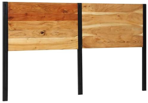 Ordellia Kopfteil 180 cm Massivholz Akazie und Eisen, freistehendes Bettkopfteil für Doppelbetten, robuste Rückenlehne, natürliches Finish, einfache Montage