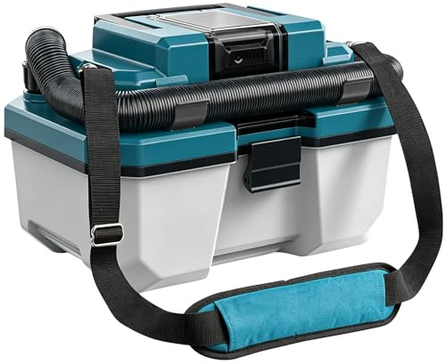 Vehiwell Cordless Wet and Dry Vacuum Cleaner | 3-in-1 Industrial Brushed Vacuum Cleaner, 10L Dry+ 5L Wet Capacity, 13 kPa Suction Power, Compatible with Makita 21V Battery