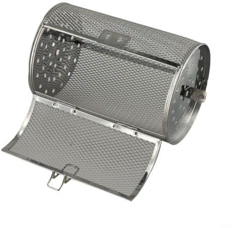 SageFurned Air Fryer Oven Accessories Rolling Basket 15L 22L 24L - Rotisserie Drum Rack Stainless Steel for Grilled Cage Cooking Attachment 18cm