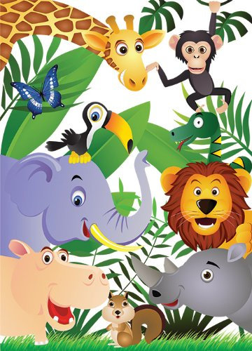 Nice walls Wall Mural ANIMALS - JUNGLE photo Wallpaper 254x183cm Nursery Decoration