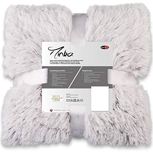 CelinaTex Minka Bettwäsche 155 x 220 cm 2teilig Longhair Felloptik Bettbezug Creme weiß braun
