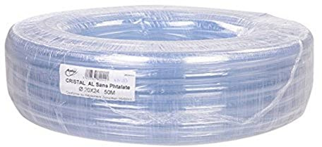 AquaForte - Klarer PVC Schlauch Kristall Ø20x24mm, 50m Rolle, Transparent