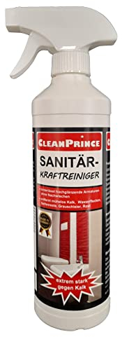 0,5 Liter Sanitär Kraftreiniger 500 ml Bad WC Reiniger Reinigungsmittel Sanitär Wanne Kalk Wasserflecken Rost Dusche Toilette Bad Badezimmer Kalklöser Wasserflecken
