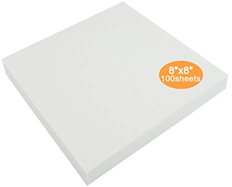 New brothread Tear Away (Reißvlies) Maschinen Stickvlies 8x8 (20cmx20cm) - 100 Blatt/Packung - Mittleres Gewicht 50gm (1.8oz) - Passt Max Stickereifläche 15cmx15cm