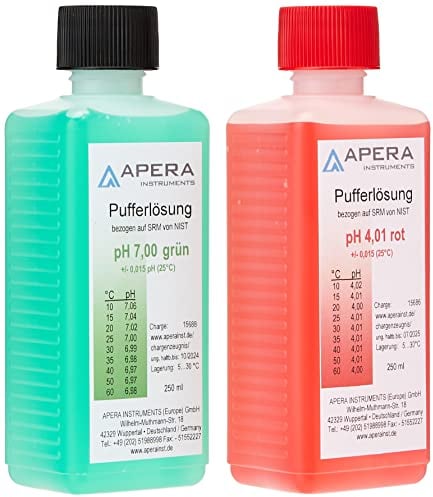 Apera Instruments pH Kalibrierlösung Set 4.01/7.00 je 250ml, Pufferlösung Set