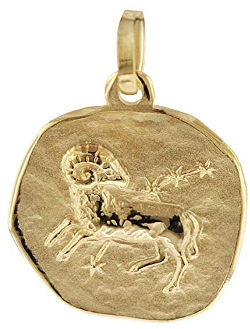 trendor Sternzeichen-Anhänger Widder 333 Gold 16 mm Anhänger Tierkreiszeichen für Damen, Herren und Kinder, Echtgold, 08725-04