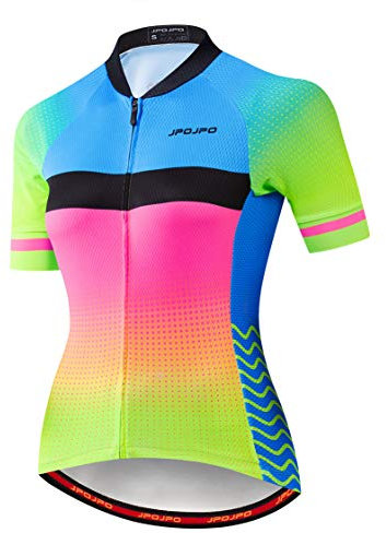 Radtrikot Damen Radtrikot Reißverschluss Mountainbike Shirts Kurzarm Rennradoberteile Pro Team Racing MTB Tops für Damen Damenbekleidung Größe XXL