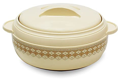 Asian Karishma Insulated Casserole Serving Dish With Lid Food Warmer Hot Pot Hot Food Storage Container Thermo Thermal Serving Dish 5000ml Cream