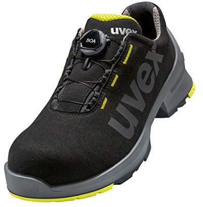 Uvex 1 Damen und Herren Halbschuh mit Boa® Fit System 6566.7 S2 SRC Weite 10 - Schwarz/Lime - Gr. 42