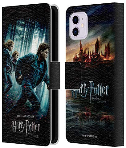 Head Case Designs Officially Licensed Harry Potter Group Deathly Hallows VII Leather Wallet Case Compatible With Apple iPhone 11