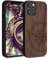 kwmobile Hülle kompatibel mit Apple iPhone 12 Pro Max Hülle - Holz Case - Handy Cover - TPU Handyhülle in Dunkelbraun Kompass Vintage