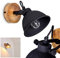 Wandleuchte Svanfolk verstellbare Wandlampe aus Holz/Metall in schwarz-matt/braun 1-flammig, 1x E14 Fassung, beliebig dreh-/schwenkbar, Industrial, ohne Leuchtmittel
