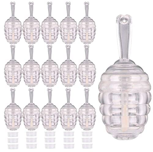 BODYA 15 x Waben-Lipgloss-Röhrchen, Honigtöpfe, Lippenbalsam, transparent, leere Lippenglasurbehälter, Lippenbalsam, Flaschenspender mit Gummi für DIY-Lippenstift, Kosmetikprobe, transparent