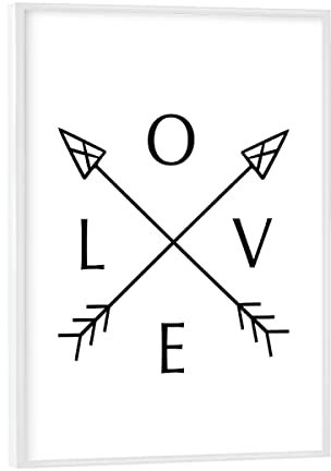artboxONE Poster mit weißem Rahmen 18x13 cm Typografie Love Arrow Sign - Bild Love Poster Arrow Arrow Quote