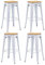 Duhome Barhocker Eisen Barstühle 4er Set, Sitzhöhe 76cm Tresenhocker, Stapelbar Metall Bistrohocker mit Fußstütze, Stizfläche aus Holz, Weiß+Naturholz