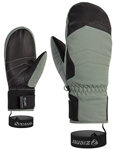 Ziener Damen Kalea Ski-Fäustling/Wintersport | wasserdicht extra warm Wolle, green mud, 6,5