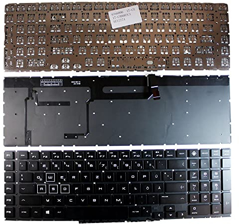 Power4Laptops Allemande Rétro-éclairé Noir Clavier pour Ordinateur Portable (PC) de Remplacement Compatible avec HP Omen 17-cb0904ng