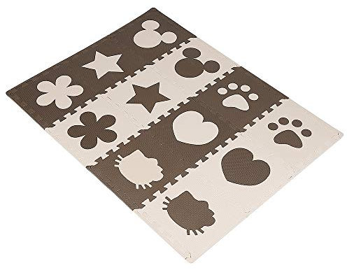Bodenmatte für Kinder und Babys aus Schaumstoff, Puzzlematte, 12-teilig, Spielteppich für Kinder, Puzzle-Schaumstoff, Herzmotiv, 12-teilig, aus EVA-Schaumstoff, ohne